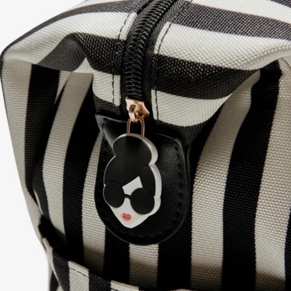 Alice + Olivia by Stacey Bendet Black & White Striped Duffel Bag - Picture 6 of 7